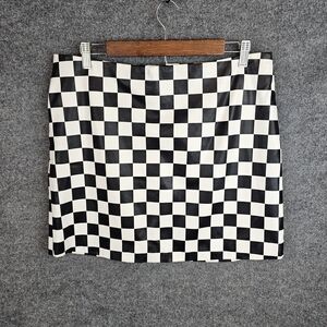 Checkered Faux Leather Skirt from Forever 21+